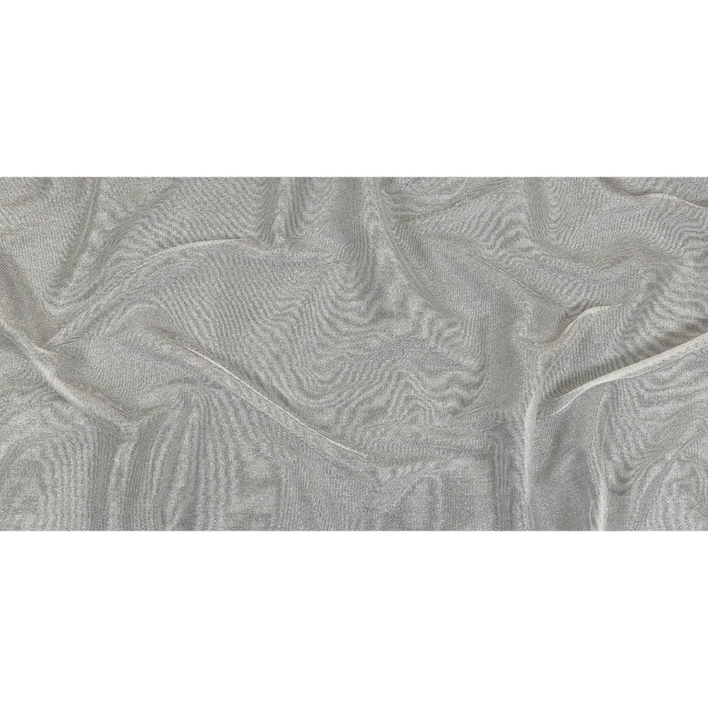 Metallic Silver and White Luxe Novelty Mesh Full Metallic Silver and White Luxe Novelty Mesh Full