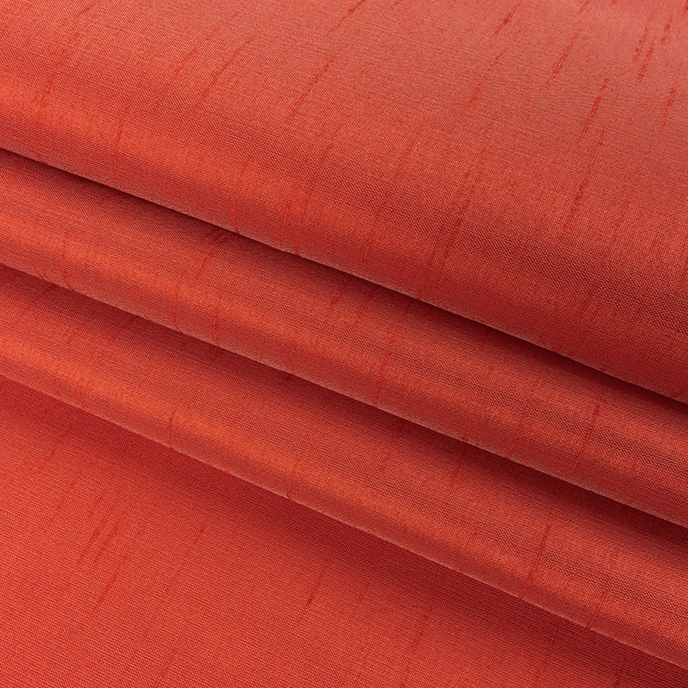 Polyester Shantung - Hot Coral - Eirian Collection - Folded Polyester Shantung - Hot Coral - Eirian Collection - Folded