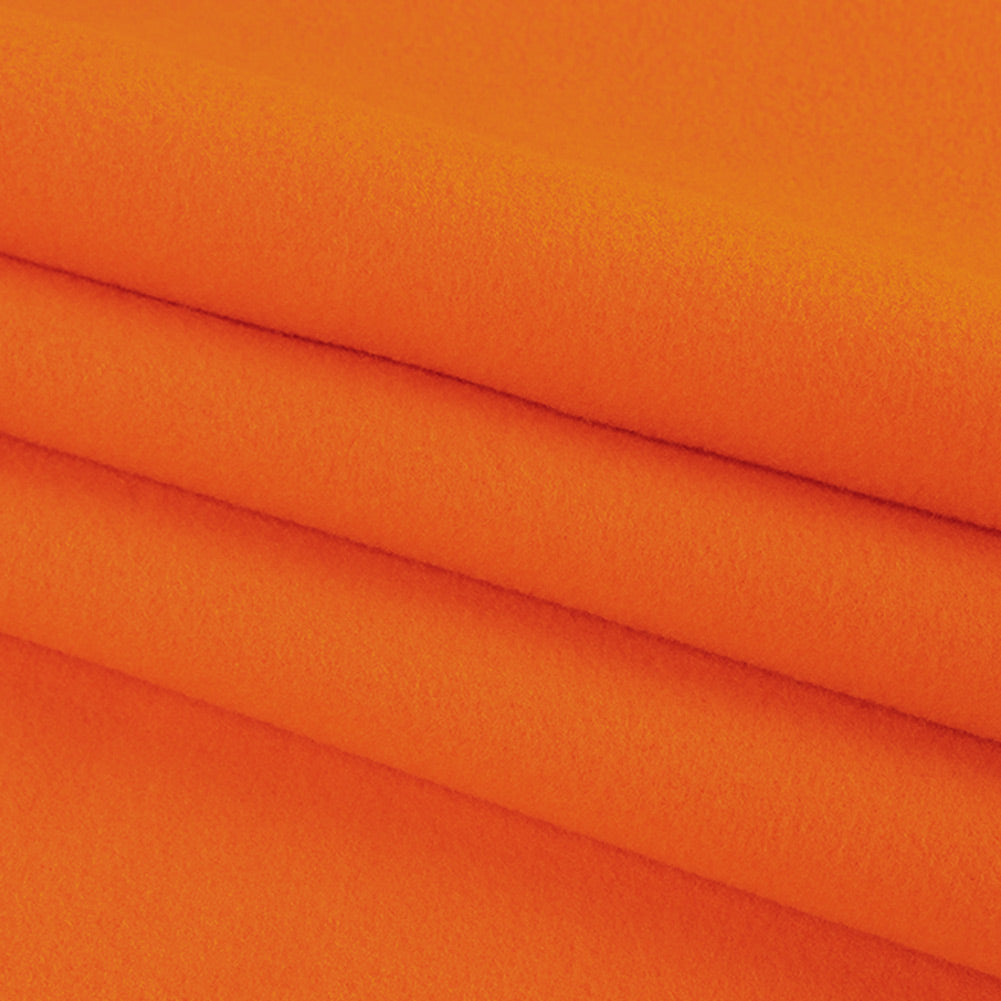 Flame Orange Recycled Polyester Stretch Knit Fleece Folded Flame Orange Recycled Polyester Stretch Knit Fleece Folded
