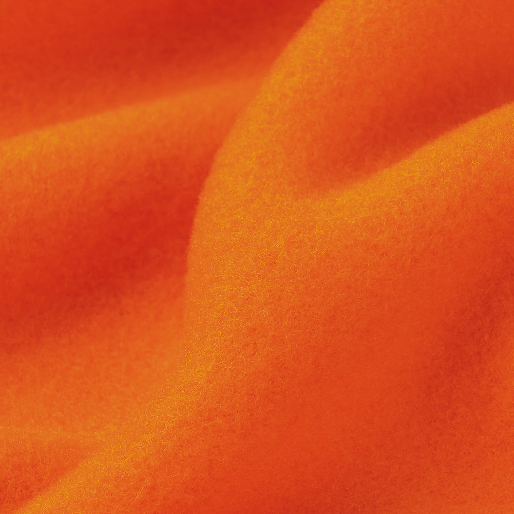 Flame Orange Recycled Polyester Stretch Knit Fleece Detail Flame Orange Recycled Polyester Stretch Knit Fleece Detail