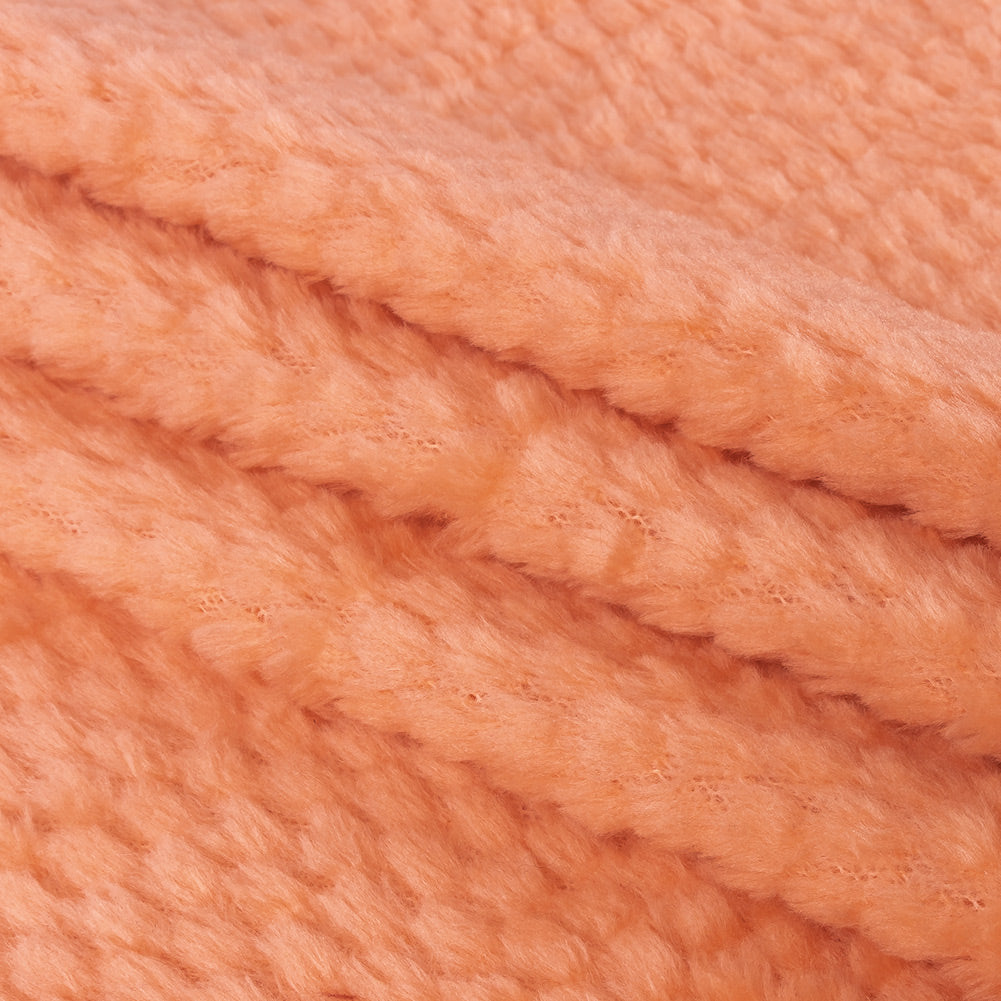 Papaya Punch Plush Polyester Bubble Fleece Folded Papaya Punch Plush Polyester Bubble Fleece Folded
