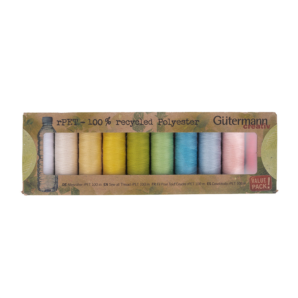 Gutermann Recycled Polyester Thread Set 10ct - Pastel Shades