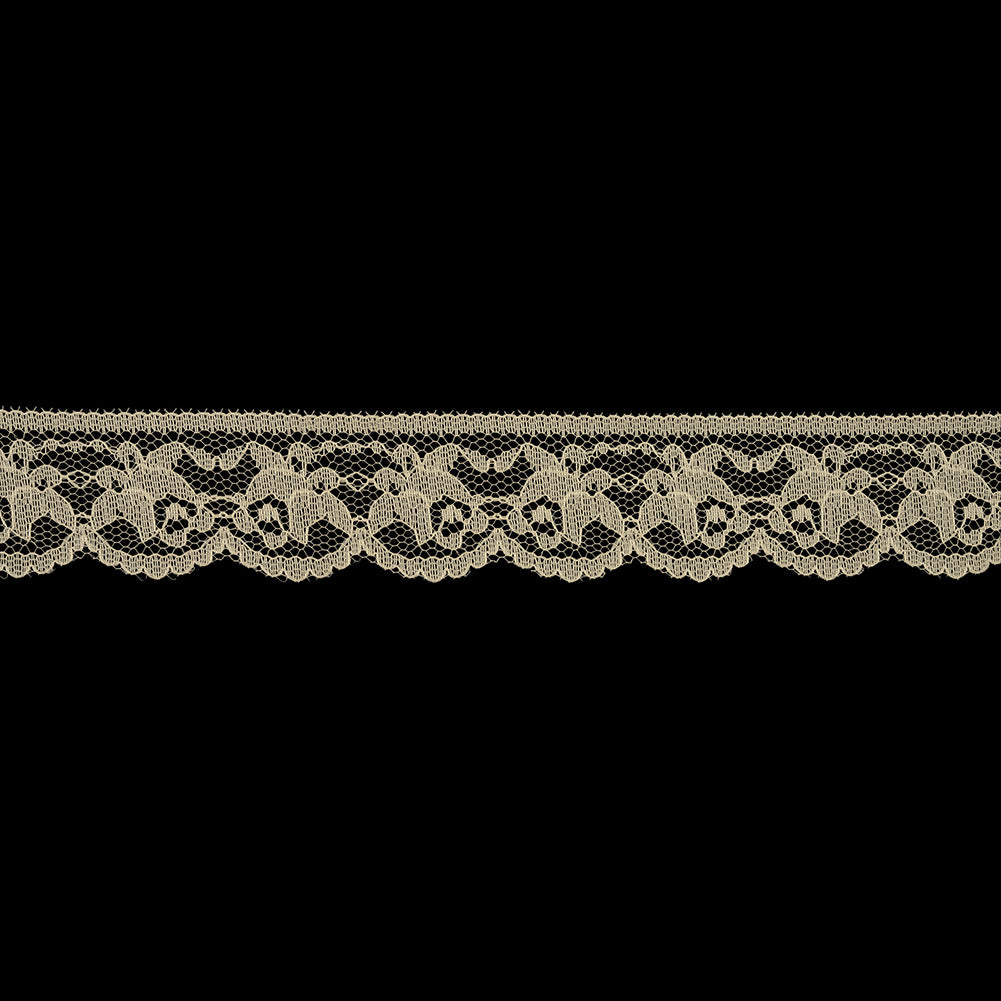 Tofu Rose Buds Scalloped Lace Trim - 1.375" Tofu Rose Buds Scalloped Lace Trim - 1.375"