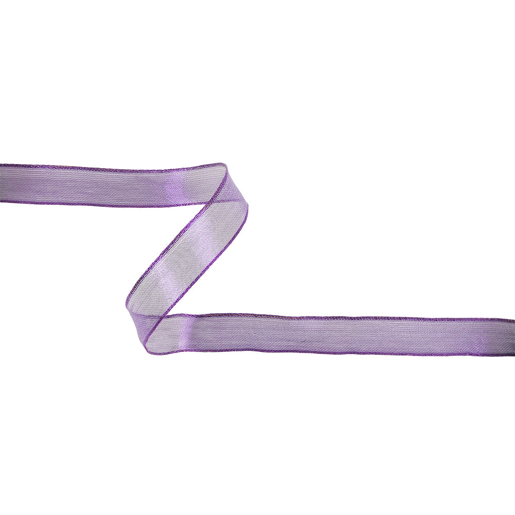 Purple Sheer Woven Ribbon with Wired Edges - 0.75" Purple Sheer Woven Ribbon with Wired Edges - 0.75"