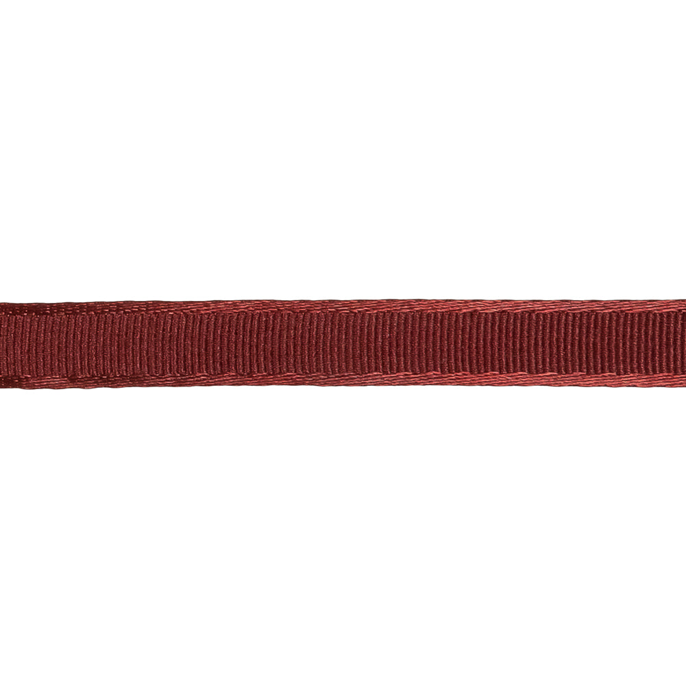 Wine Satin-Edged Grosgrain Ribbon - 0.375" Detail Wine Satin-Edged Grosgrain Ribbon - 0.375" Detail
