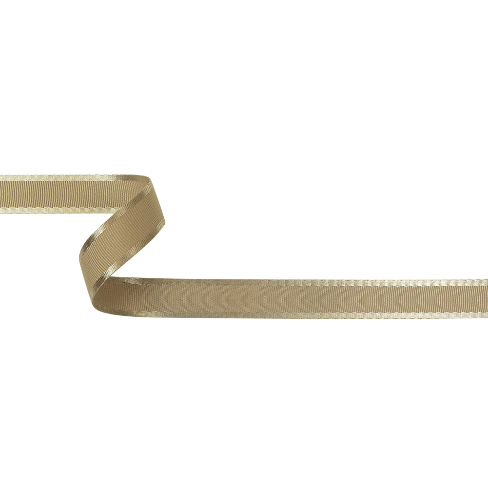 Beige Satin-Edged Grosgrain Ribbon - 0.625" Beige Satin-Edged Grosgrain Ribbon - 0.625"