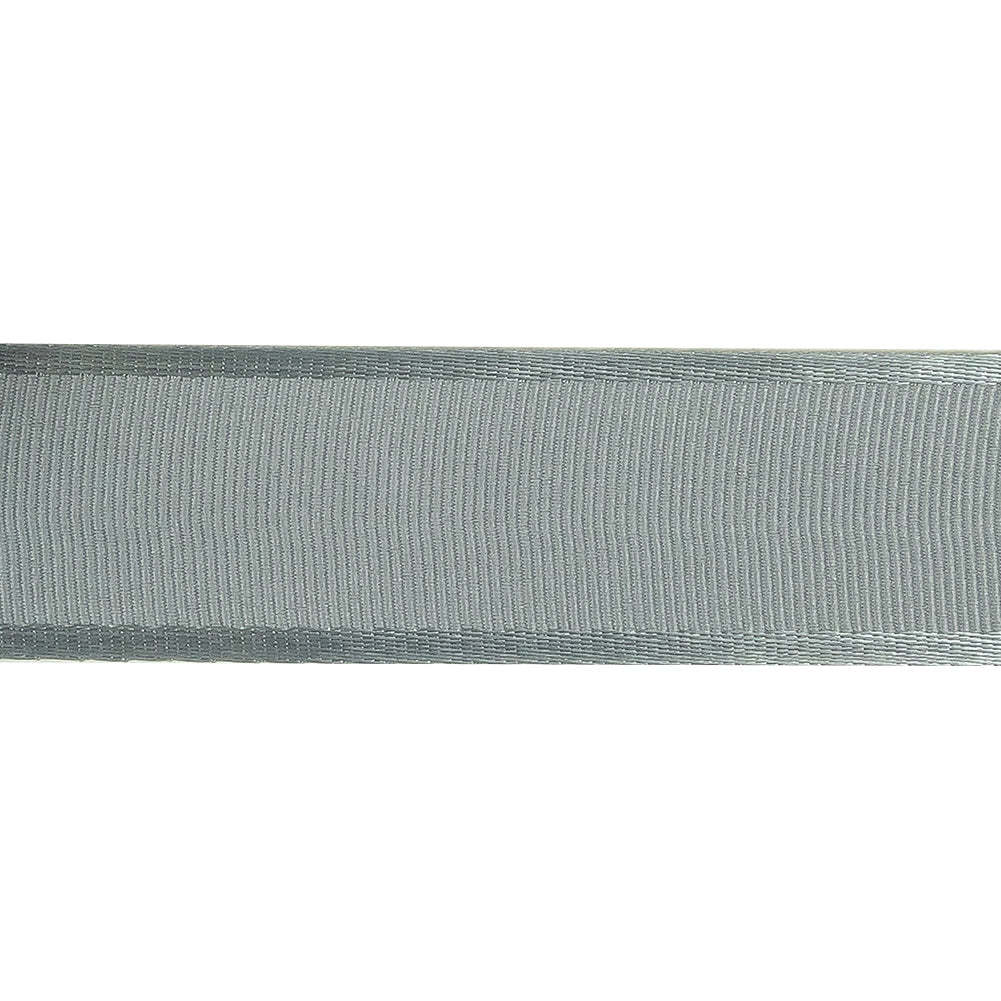 Silver Gray Satin-Edged Grosgrain Ribbon - 1" Detail Silver Gray Satin-Edged Grosgrain Ribbon - 1" Detail