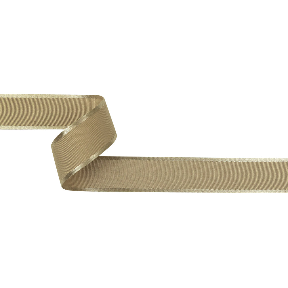 Beige Satin-Edged Grosgrain Ribbon - 1" Beige Satin-Edged Grosgrain Ribbon - 1"