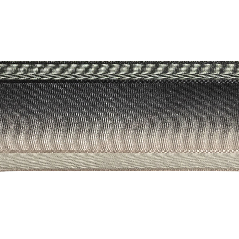 Black and Odyssey Gray Ombre Woven Ribbon with Sheer Organza Borders - 1.5" Detail Black and Odyssey Gray Ombre Woven Ribbon with Sheer Organza Borders - 1.5" Detail