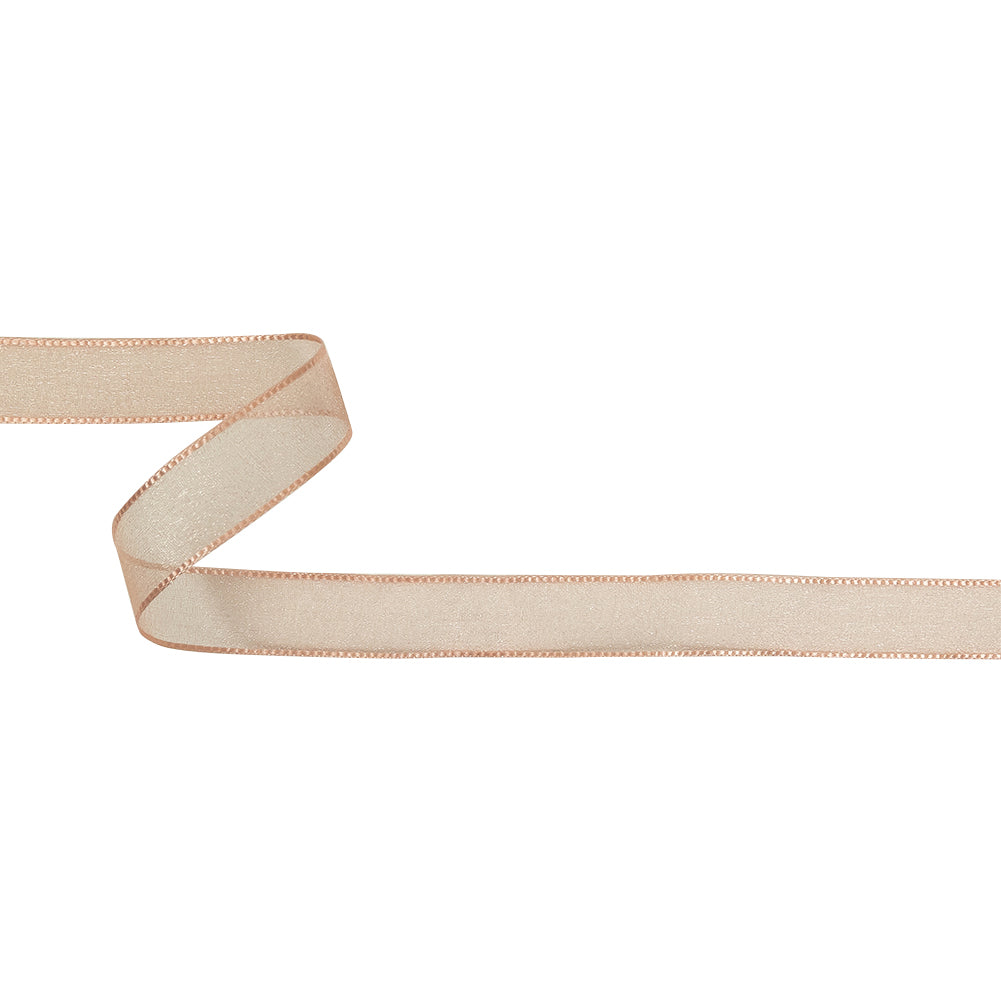 Peach Shimmering Organza Ribbon with Woven Edges - 0.75" Peach Shimmering Organza Ribbon with Woven Edges - 0.75"