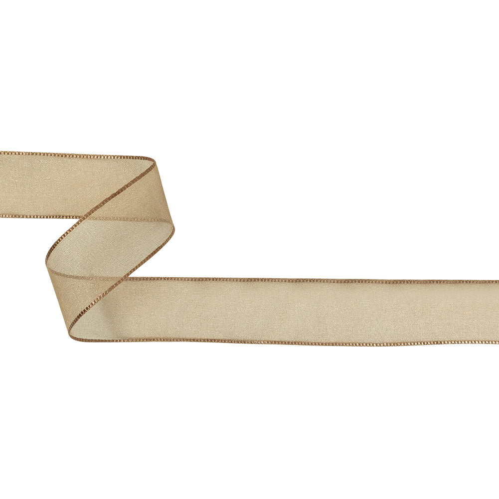 Beige Shimmering Organza Ribbon with Woven Edges - 1.125" Beige Shimmering Organza Ribbon with Woven Edges - 1.125"