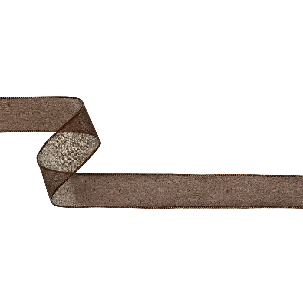 Brown Shimmering Organza Ribbon with Woven Edges - 1.125" Brown Shimmering Organza Ribbon with Woven Edges - 1.125"