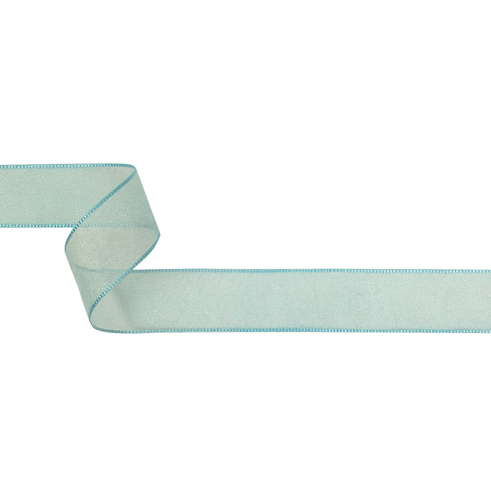 Sky Blue Shimmering Organza Ribbon with Woven Edges - 1.125" Sky Blue Shimmering Organza Ribbon with Woven Edges - 1.125"