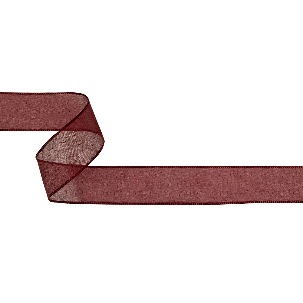 Wine Shimmering Organza Ribbon with Woven Edges - 1.125" Wine Shimmering Organza Ribbon with Woven Edges - 1.125"