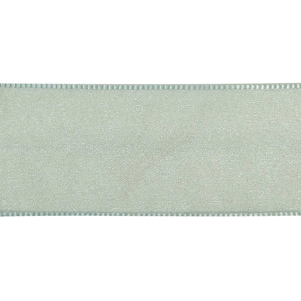 Pale Blue Shimmering Organza Ribbon with Woven Edges - 1.5" Detail Pale Blue Shimmering Organza Ribbon with Woven Edges - 1.5" Detail