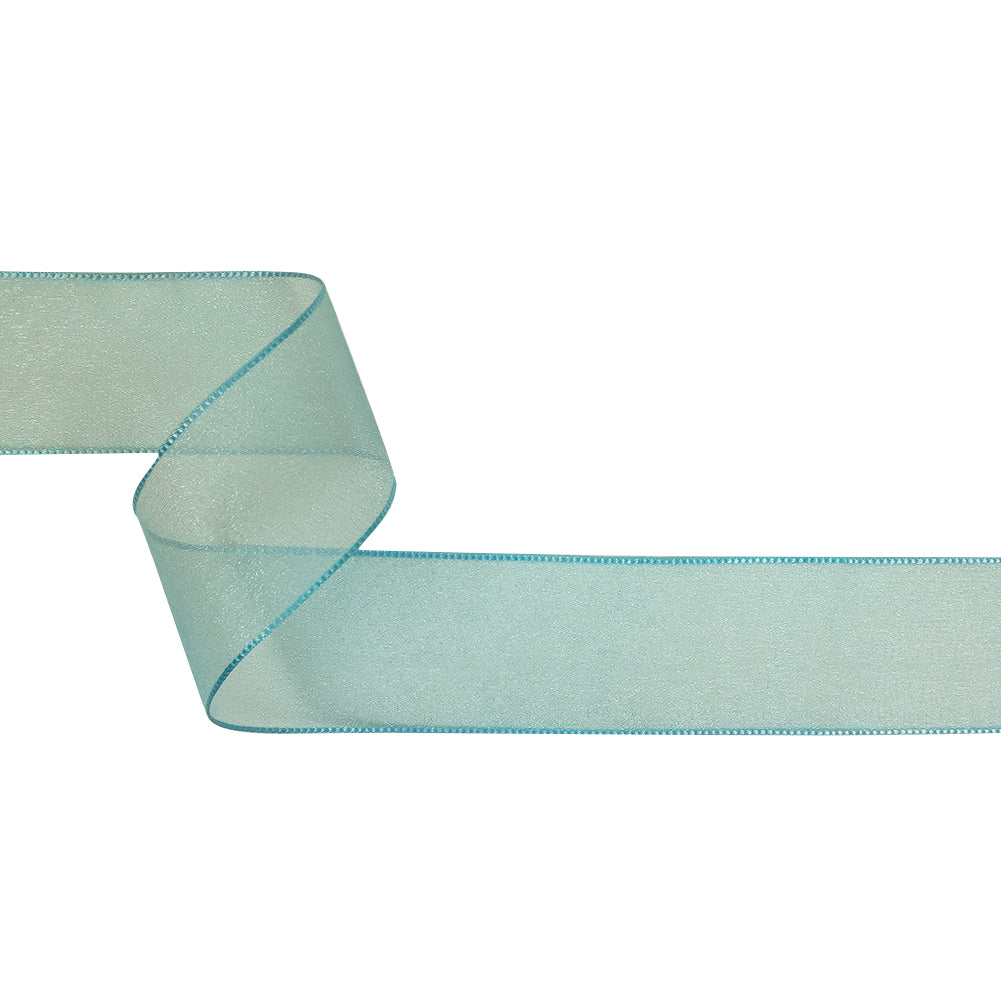 Sky Blue Shimmering Organza Ribbon with Woven Edges - 1.5" Sky Blue Shimmering Organza Ribbon with Woven Edges - 1.5"