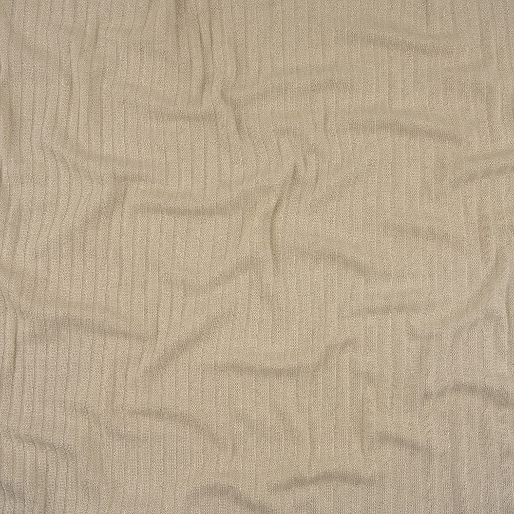 Italian White and Silver Metallic Stretch Rayon 5x3 Rib Knit Italian White and Silver Metallic Stretch Rayon 5x3 Rib Knit