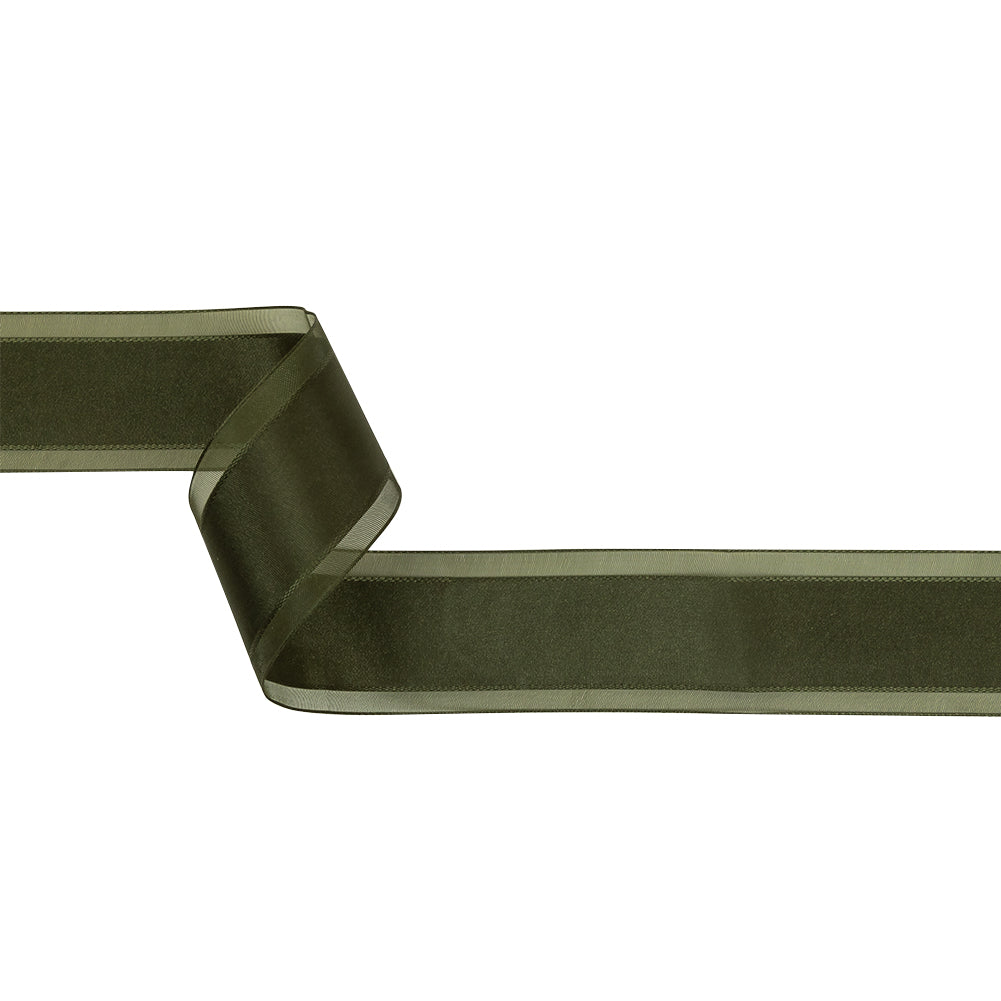 Cypress Woven Ribbon with Sheer Organza Borders - 1.5" Cypress Woven Ribbon with Sheer Organza Borders - 1.5"