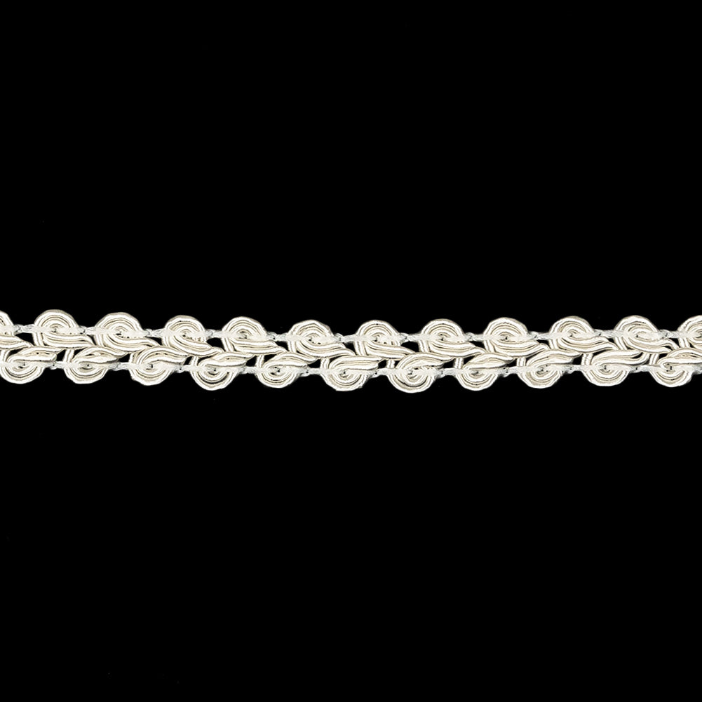 White Classic Braided Trim - 0.375" Detail White Classic Braided Trim - 0.375" Detail