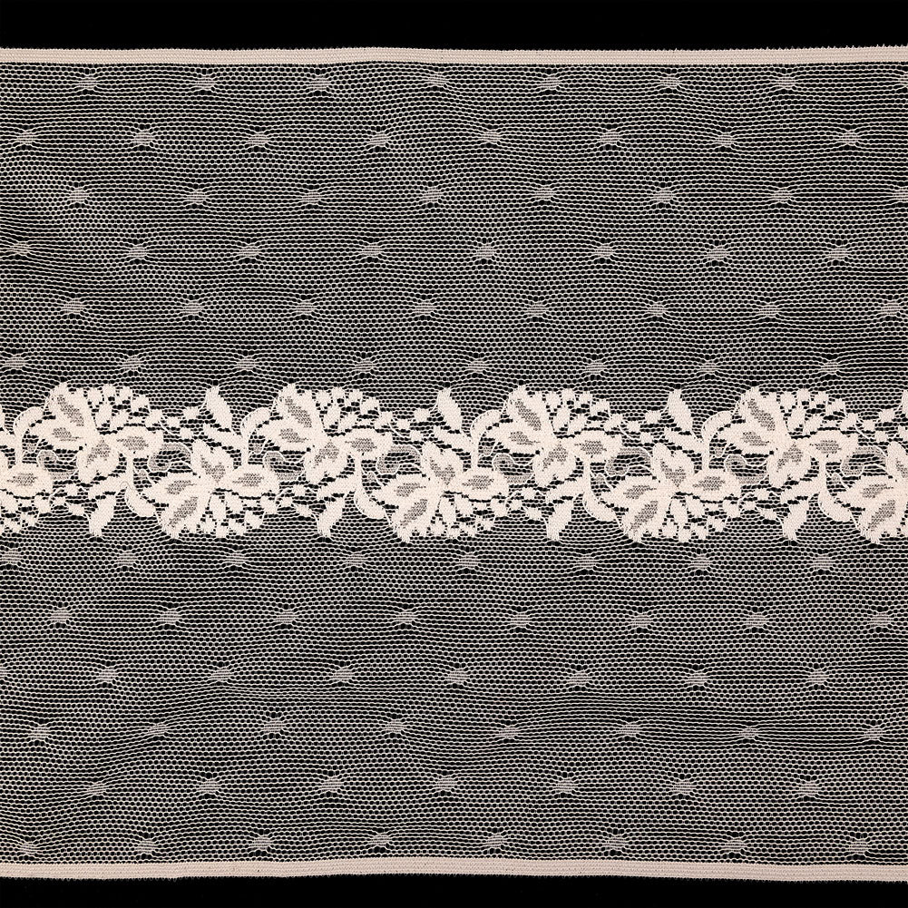 Pale Pink Floral and Polka Dots Lace Trim - 7.625" Pale Pink Floral and Polka Dots Lace Trim - 7.625"