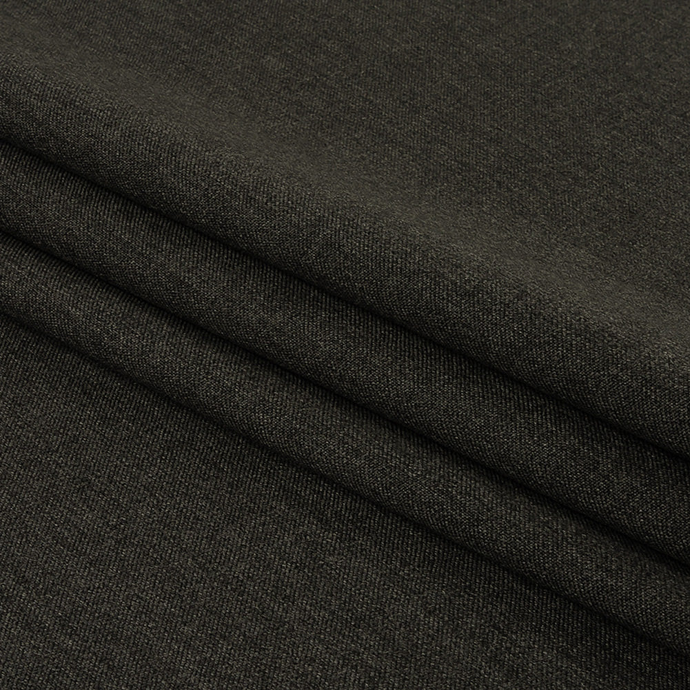 Heathered Gray Wool Twill Suiting Folded Heathered Gray Wool Twill Suiting Folded