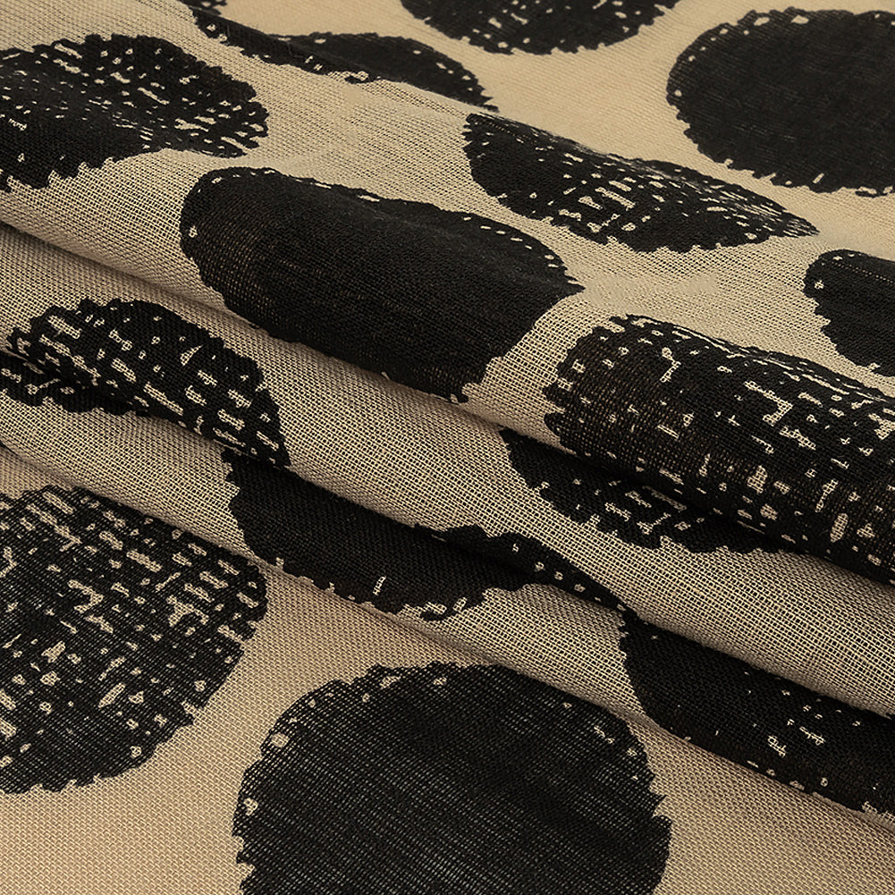 Tocca Beige and After Dark Distressed Circles Cotton Voile Folded Tocca Beige and After Dark Distressed Circles Cotton Voile Folded