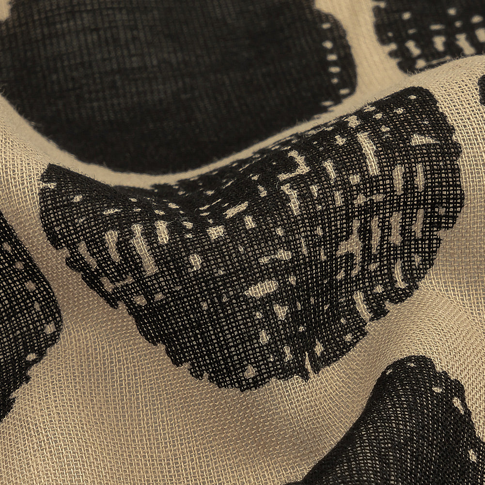 Tocca Beige and After Dark Distressed Circles Cotton Voile Detail Tocca Beige and After Dark Distressed Circles Cotton Voile Detail