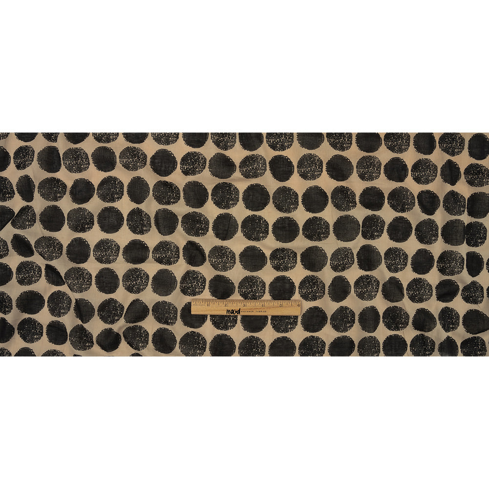 Tocca Beige and After Dark Distressed Circles Cotton Voile Full Tocca Beige and After Dark Distressed Circles Cotton Voile Full