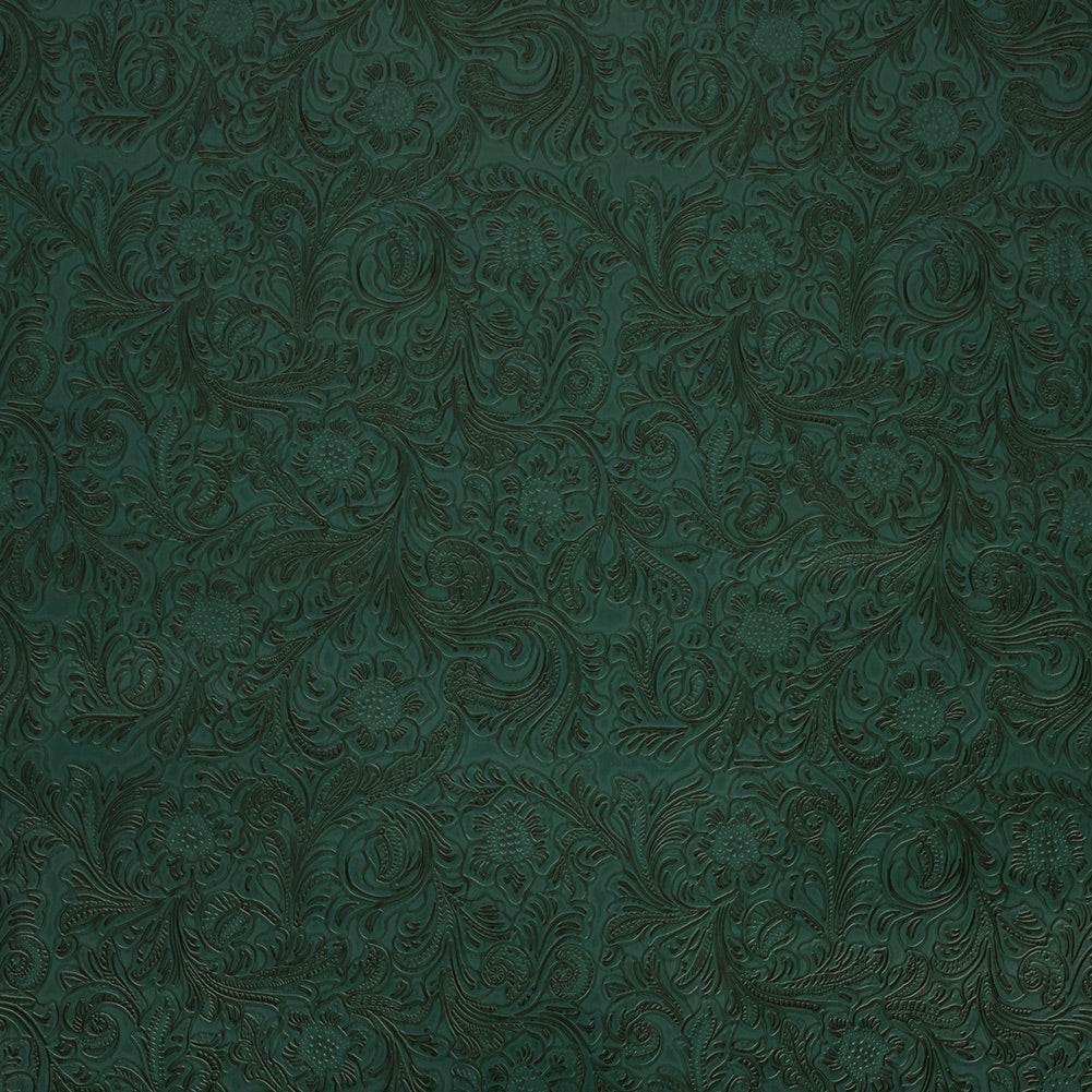 Vintage-Look Floral Embossed Vinyl - Pine Green - Wynonna Collection Vintage-Look Floral Embossed Vinyl - Pine Green - Wynonna Collection