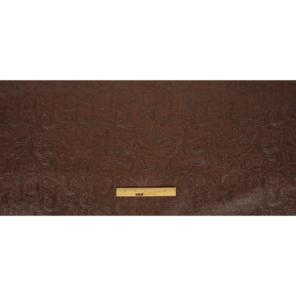 Vintage-Look Floral Embossed Vinyl - Brown - Wynonna Collection Full Vintage-Look Floral Embossed Vinyl - Brown - Wynonna Collection Full