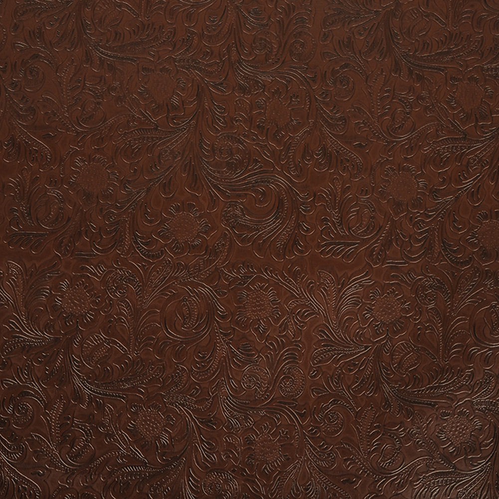 Vintage-Look Floral Embossed Vinyl - Brown - Wynonna Collection Vintage-Look Floral Embossed Vinyl - Brown - Wynonna Collection