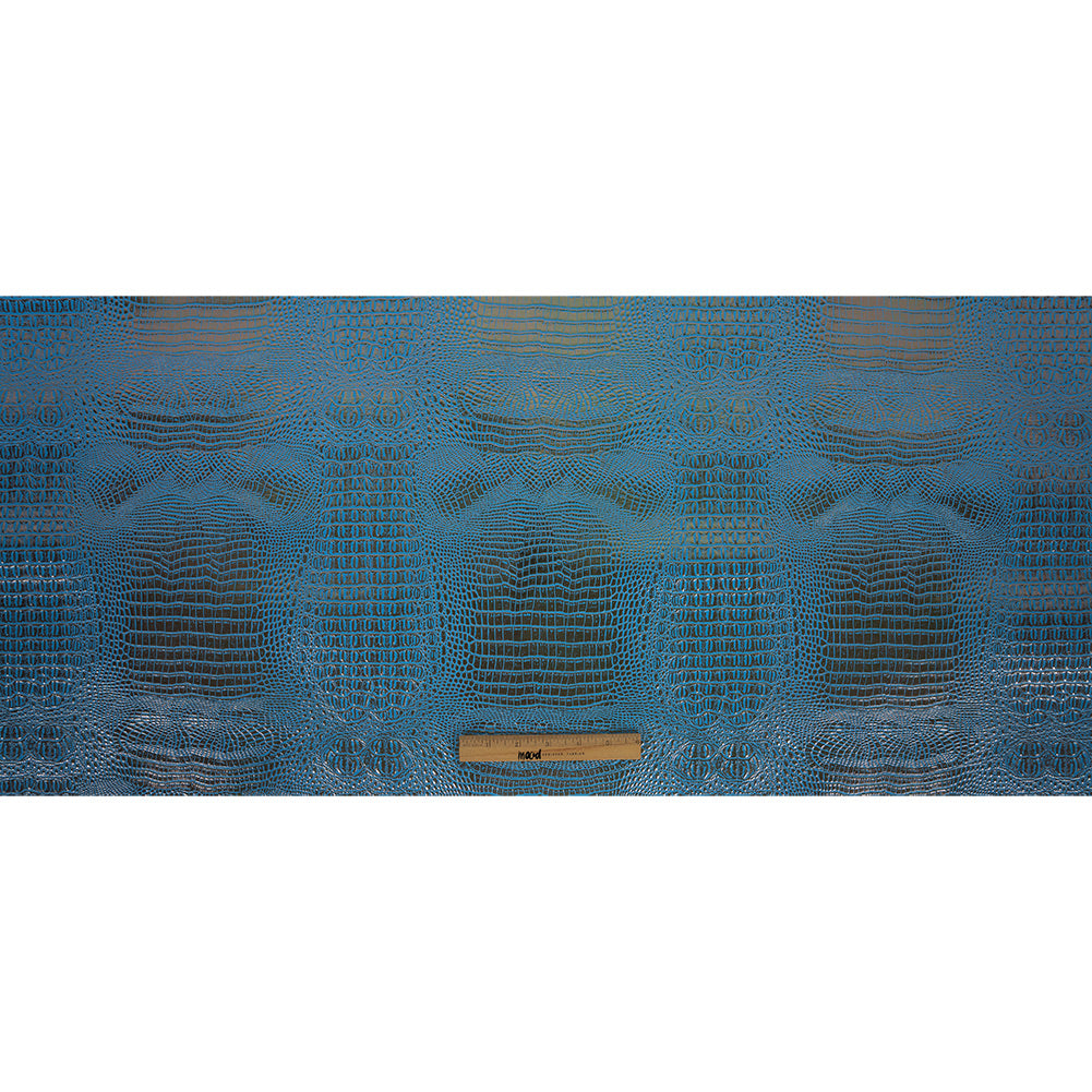 Metallic Crocodile Embossed Vinyl - Blue and Bronze - Twain Collection Full Metallic Crocodile Embossed Vinyl - Blue and Bronze - Twain Collection Full