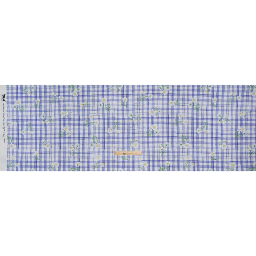 Cotton Poplin Print - Iolite Purple Gingham and Floral - Mood Exclusive Daisy Chain - Full Cotton Poplin Print - Iolite Purple Gingham and Floral - Mood Exclusive Daisy Chain - Full