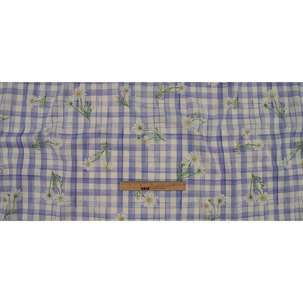 Cotton Poplin Print - Iolite Purple Gingham and Floral - Mood Exclusive Daisy Chain Full Cotton Poplin Print - Iolite Purple Gingham and Floral - Mood Exclusive Daisy Chain Full