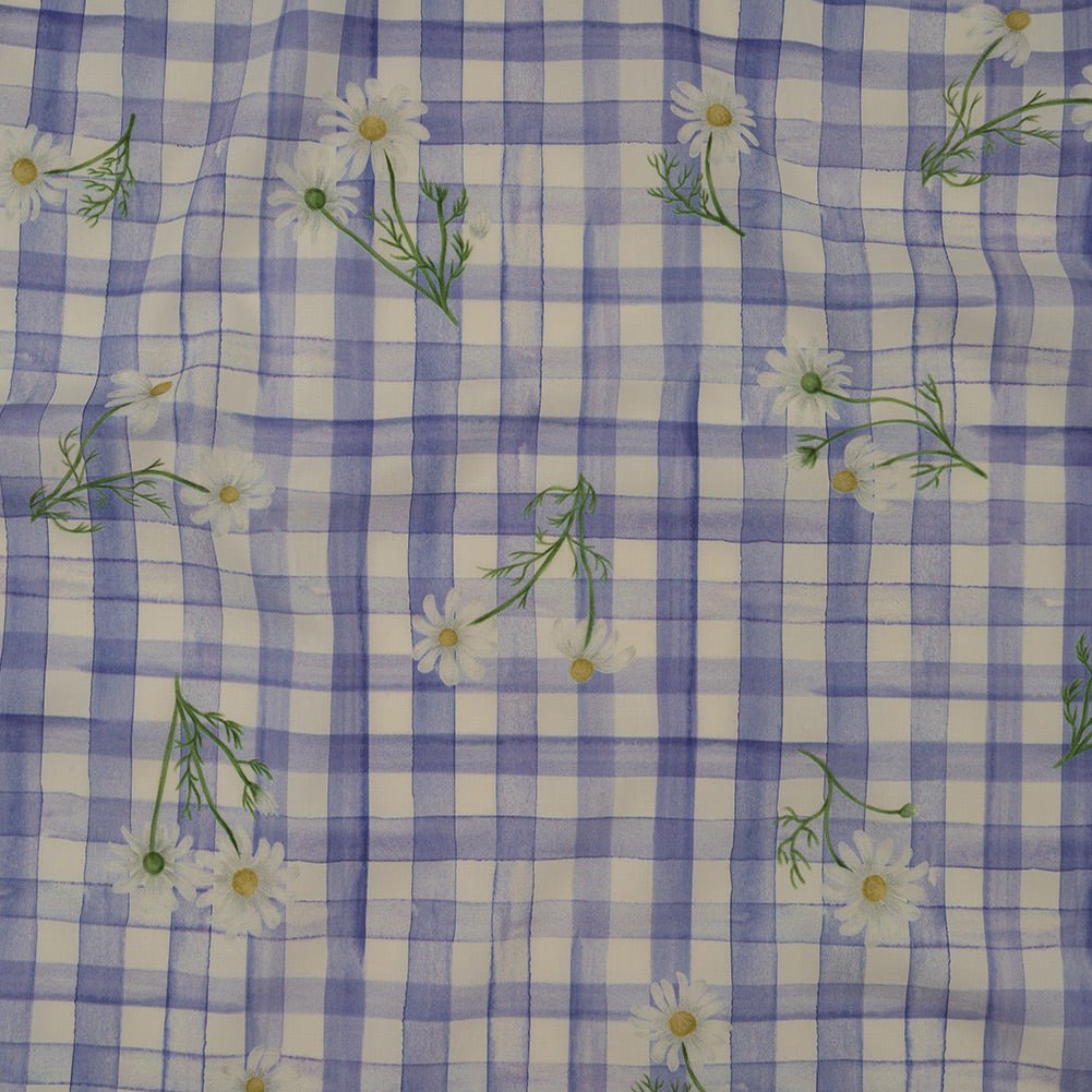 Cotton Poplin Print - Iolite Purple Gingham and Floral - Mood Exclusive Daisy Chain Cotton Poplin Print - Iolite Purple Gingham and Floral - Mood Exclusive Daisy Chain