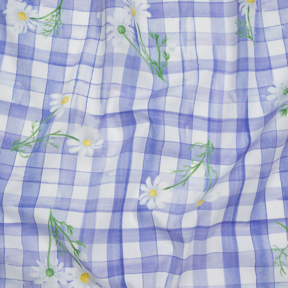 Cotton Poplin Print - Iolite Purple Gingham and Floral - Mood Exclusive Daisy Chain Cotton Poplin Print - Iolite Purple Gingham and Floral - Mood Exclusive Daisy Chain