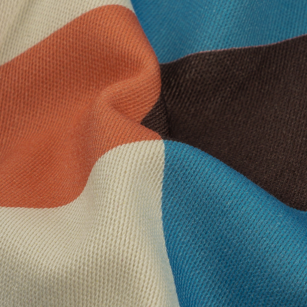 Stretch Cotton Twill Print - Blue and Orange Diagonal Checks - Mood Exclusive Movie Night Detail Stretch Cotton Twill Print - Blue and Orange Diagonal Checks - Mood Exclusive Movie Night Detail