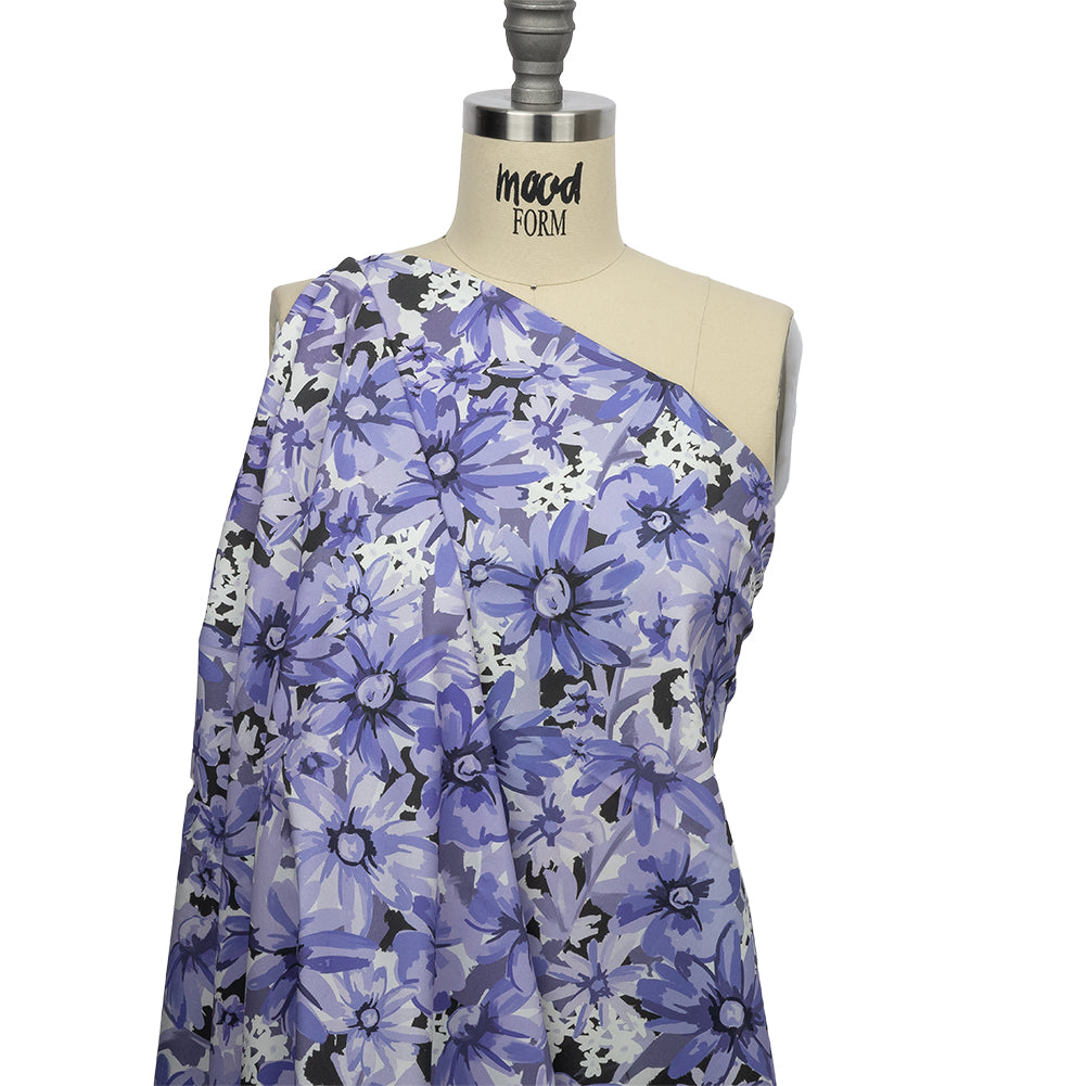 Stretch Cotton Poplin Print - Blue Floral - Mood Exclusive Freya's Passion Drape Stretch Cotton Poplin Print - Blue Floral - Mood Exclusive Freya's Passion Drape