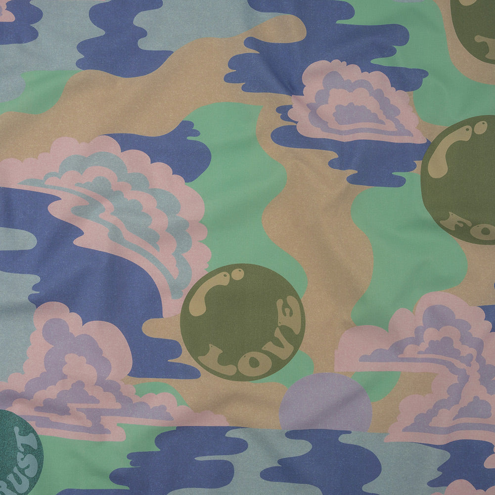 Stretch Cotton Poplin Print - Purple and Green Clouds and Bubbles - Mood Exclusive Buttoned Up Stretch Cotton Poplin Print - Purple and Green Clouds and Bubbles - Mood Exclusive Buttoned Up