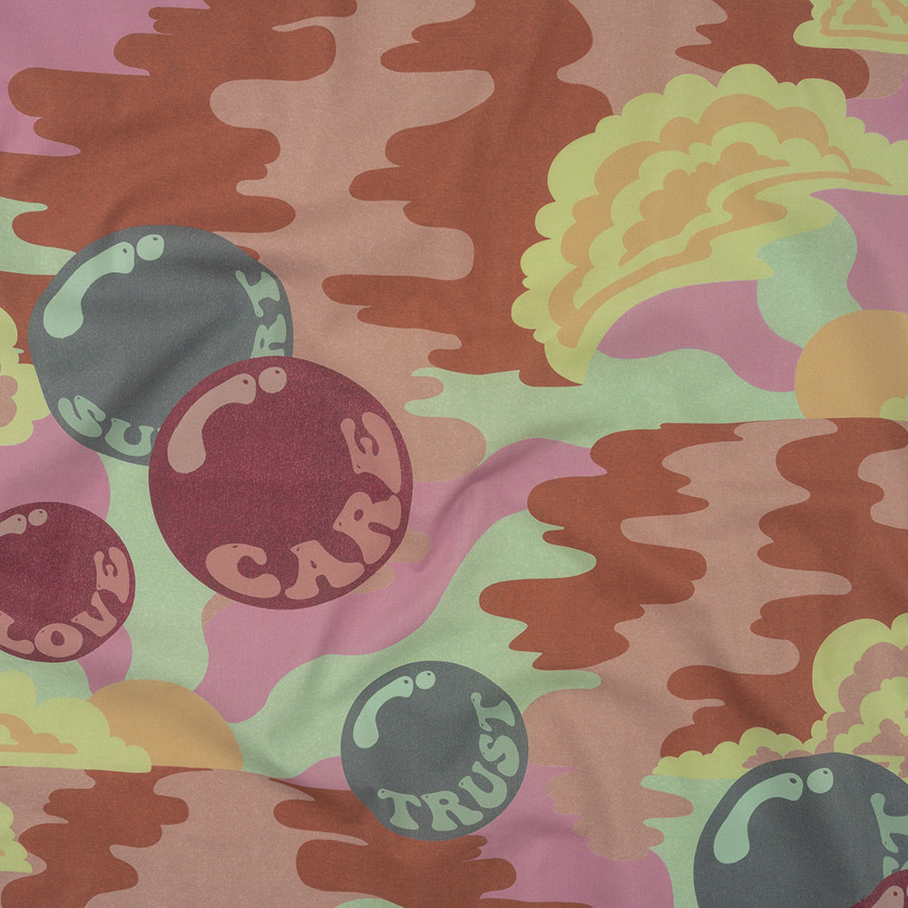 Stretch Cotton Poplin Print - Pink and Yellow Clouds and Bubbles - Mood Exclusive Buttoned Up Stretch Cotton Poplin Print - Pink and Yellow Clouds and Bubbles - Mood Exclusive Buttoned Up