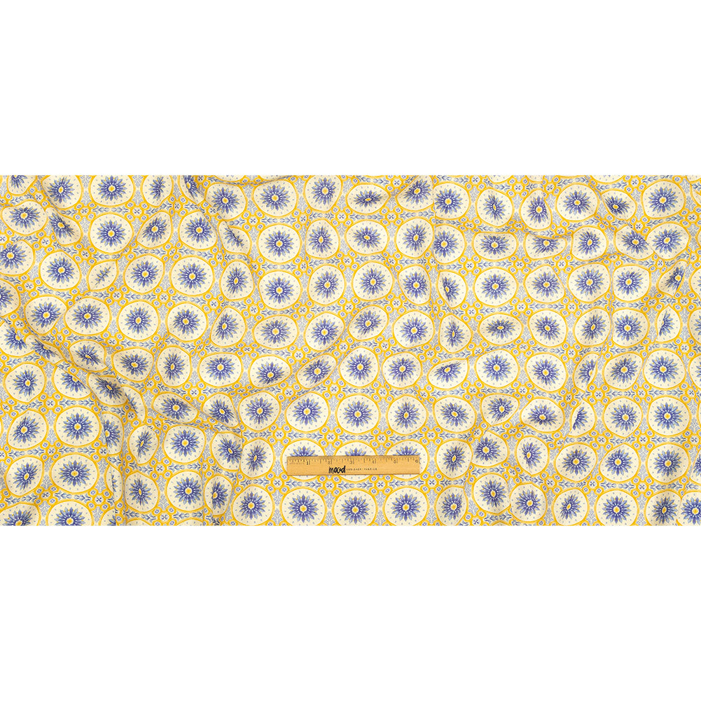 Viscose and Linen Woven Print - Violet Storm and Yellow Floral Tiles - Mood Exclusive Sao Bento Full Viscose and Linen Woven Print - Violet Storm and Yellow Floral Tiles - Mood Exclusive Sao Bento Full