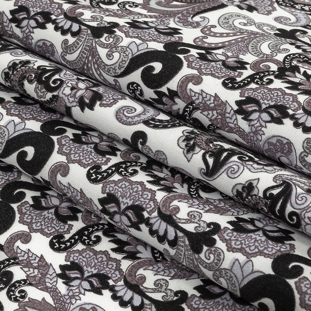 Tap Shoe, Snow White and Misty Lilac Paisley Cotton Sateen Folded Tap Shoe, Snow White and Misty Lilac Paisley Cotton Sateen Folded