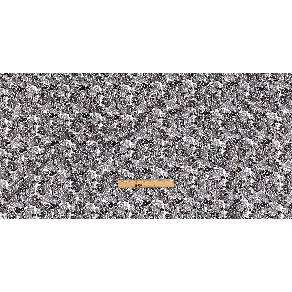 Tap Shoe, Snow White and Misty Lilac Paisley Cotton Sateen Full Tap Shoe, Snow White and Misty Lilac Paisley Cotton Sateen Full