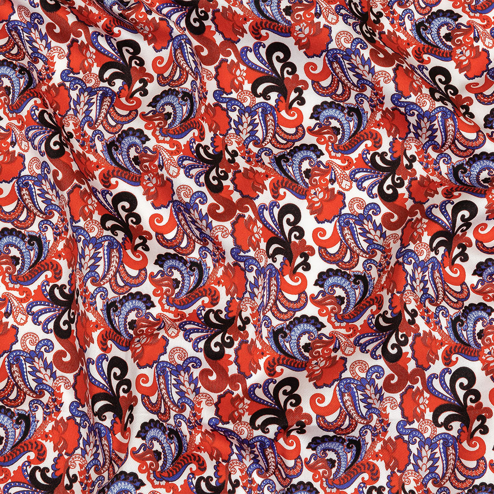 Red, White and Blue Paisley Cotton Sateen Red, White and Blue Paisley Cotton Sateen