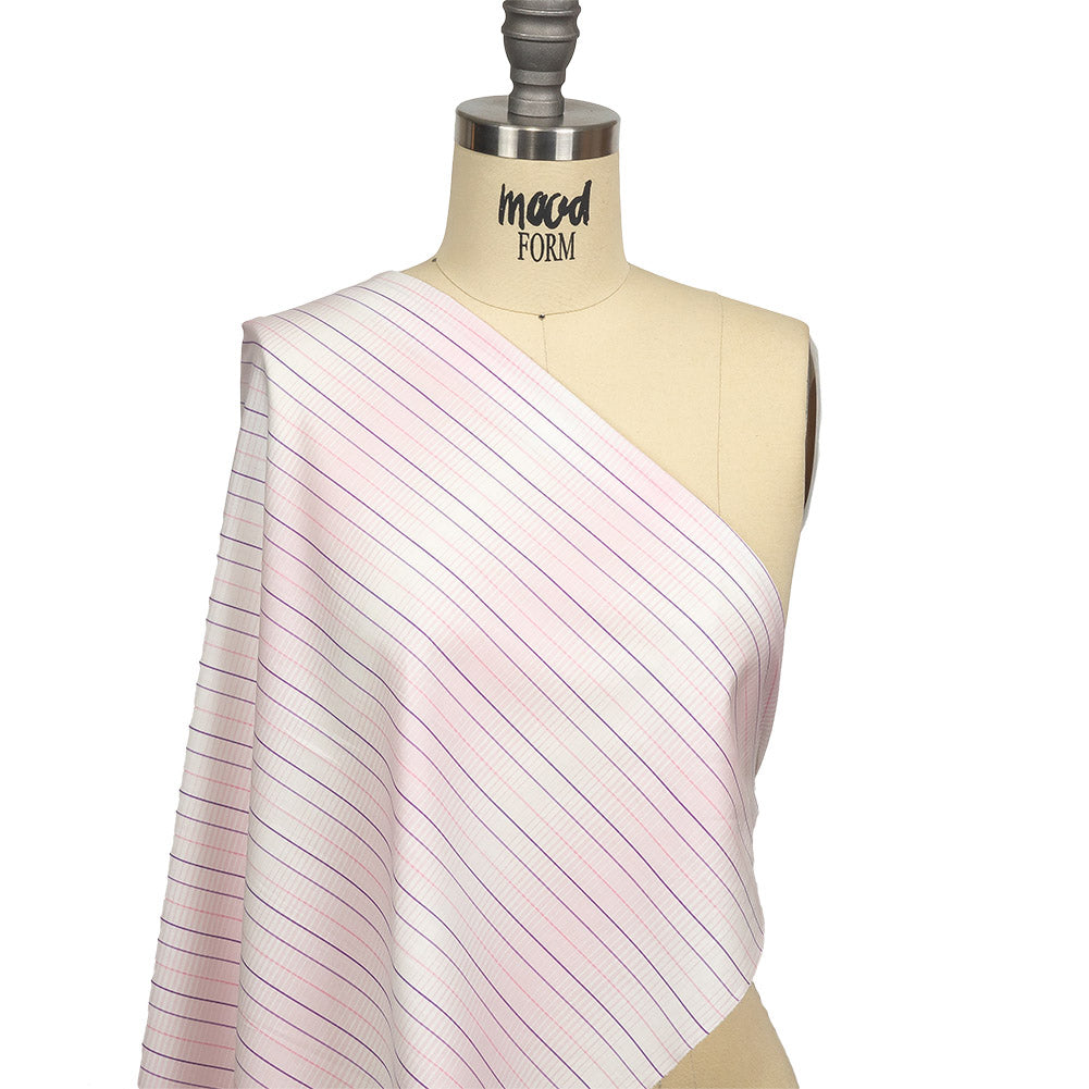 Pink, Purple and White Gradient Pinstripes Cotton Shirting Drape Pink, Purple and White Gradient Pinstripes Cotton Shirting Drape