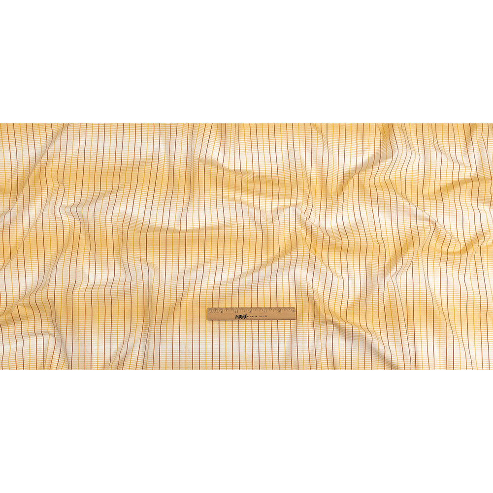 Orange, Yellow and White Gradient Pinstripes Cotton Shirting Full Orange, Yellow and White Gradient Pinstripes Cotton Shirting Full