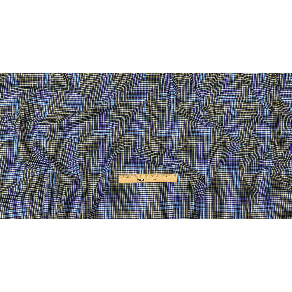 Astral Aura and Chive Log Cabin Plaid Cotton Shirting Full Astral Aura and Chive Log Cabin Plaid Cotton Shirting Full