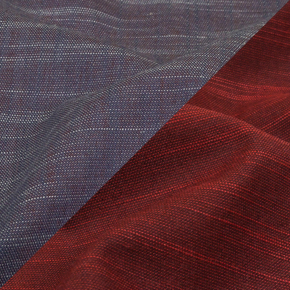 Cardinal Striated Cotton Chambray Detail Cardinal Striated Cotton Chambray Detail