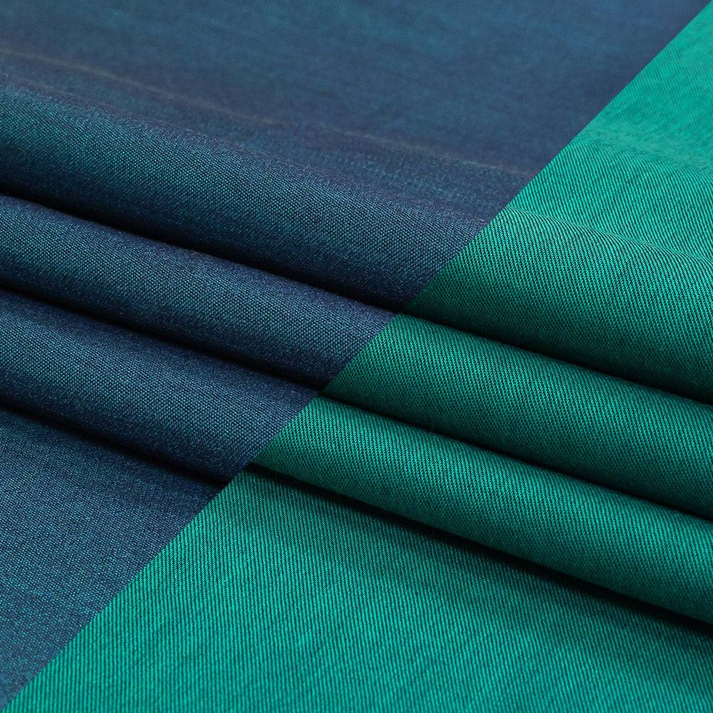 Bayou and Majolica Blue Double Faced Cotton Twill Shirting Folded Bayou and Majolica Blue Double Faced Cotton Twill Shirting Folded