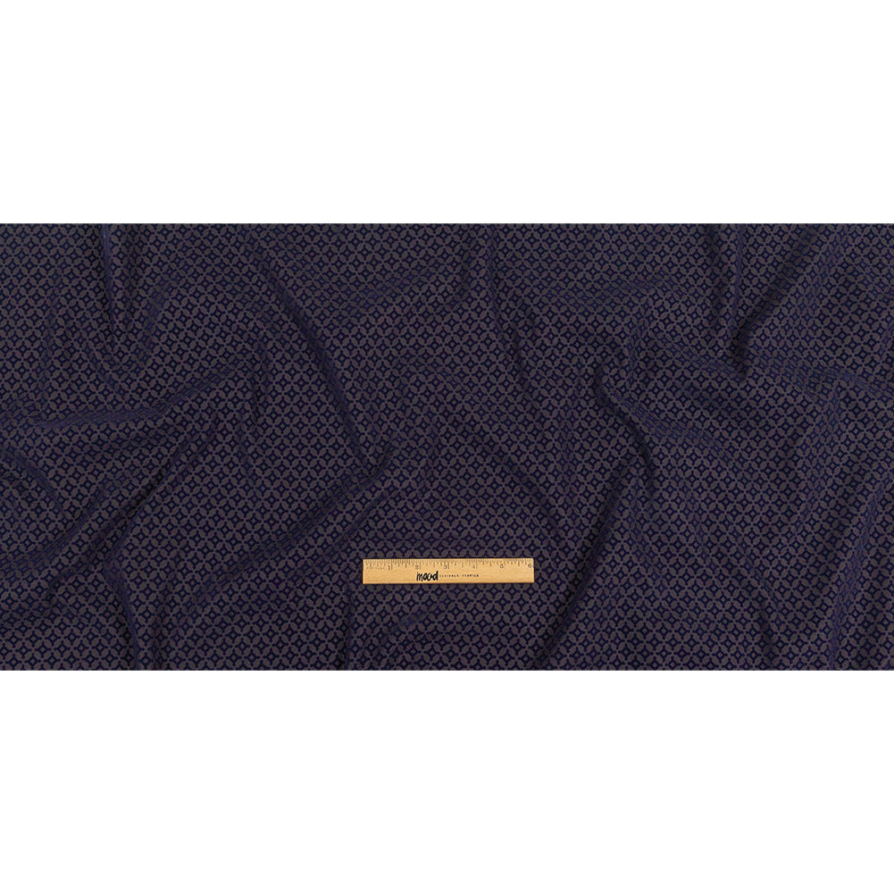 Navy Flocked Diamond Stars on Black Diamonds Stretch Cotton Dobby Full Navy Flocked Diamond Stars on Black Diamonds Stretch Cotton Dobby Full